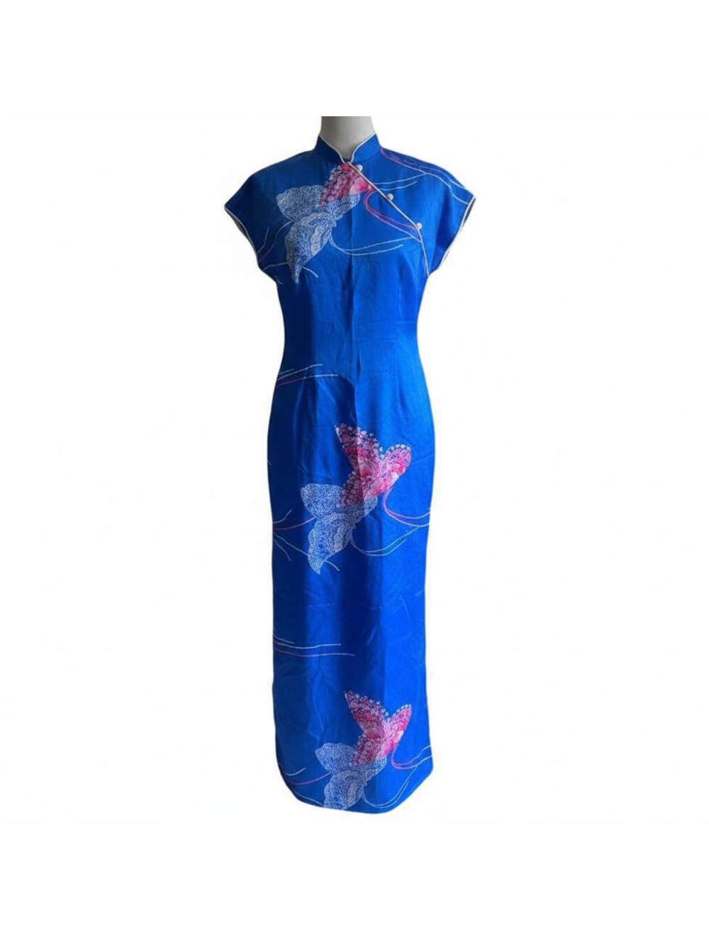 Vintage 1960’s malihini hawaii maxi butterfly oriental medium full length gown